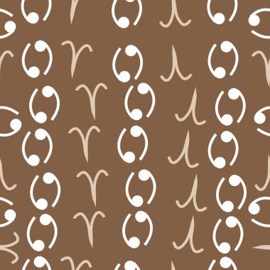 Zodyak işaretleri Dikişsiz desen - koç, kanser. Vektör çizimi