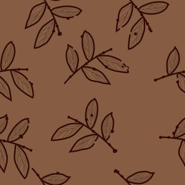Soyut basit dalların ve yaprakların kusursuz deseni