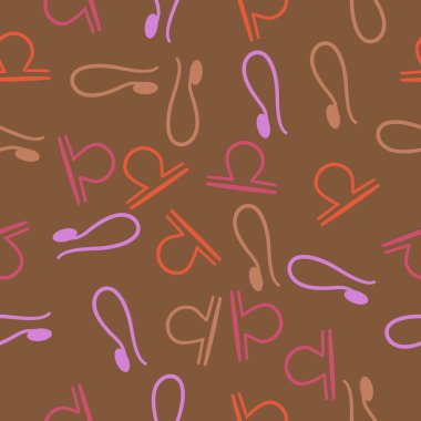 Zodiac Signs ile Dikişsiz soyut desen, vektör illüstrasyon