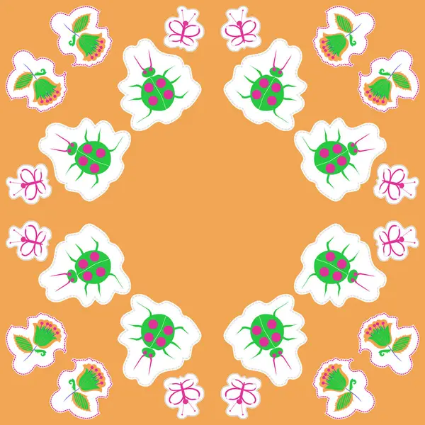 抽象简单花卉装饰的无缝图案 — 图库矢量图片