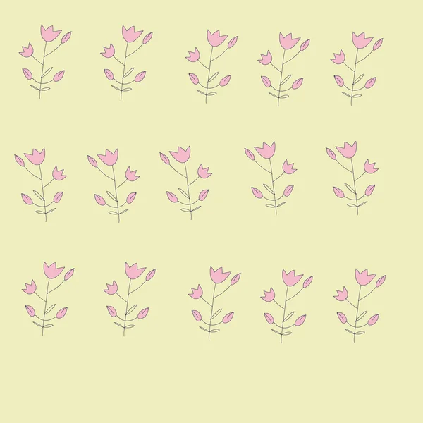 Sömlöst Mönster Med Färgglada Blommor — Stock vektor