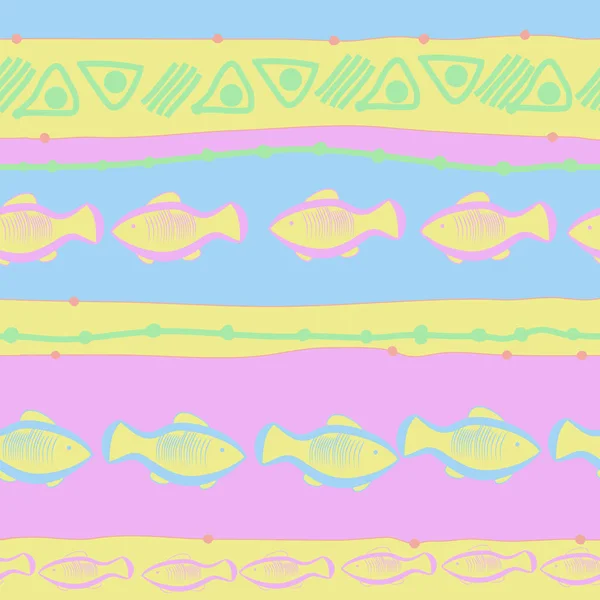 抽象简单鱼的无缝模式 — 图库矢量图片