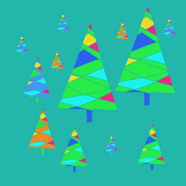 Бесшовный Рисунок Абстрактных Простых Рождественских Деревьев — стоковый вектор