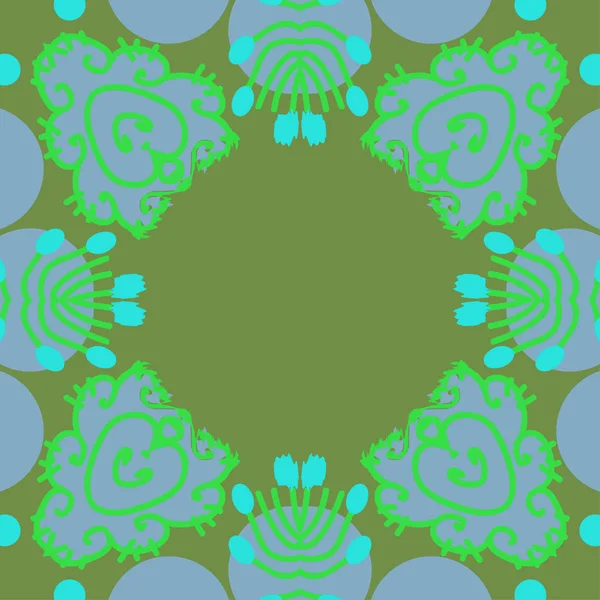 Motif Circulaire Sans Couture Avec Motif Floral Espace Copie — Image vectorielle