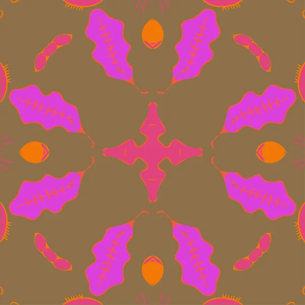 Kreisförmiges Nahtloses Muster Mit Floralem Motiv Kopierraum — Stockvektor
