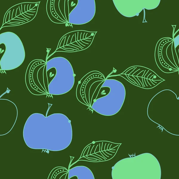 Ilustración Vectorial Simple Manzanas Con Hojas — Archivo Imágenes Vectoriales