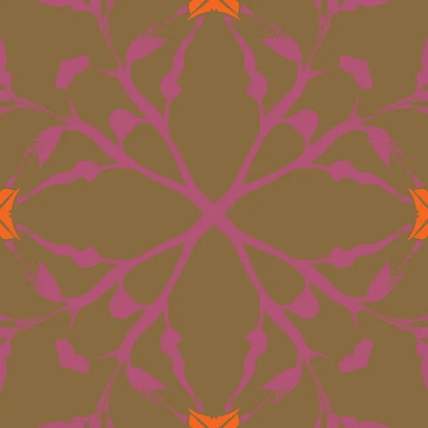 Циркулярный Бесшовный Рисунок Цветочных Мотивов Веток Пятен Отверстий — стоковый вектор