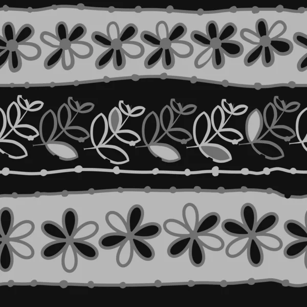 Motif Sans Couture Fleurs Simples Abstraites — Image vectorielle