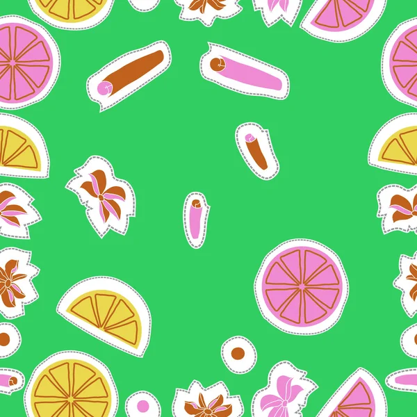 Seamless Pattern Abstract Simple Fruits — Stock Vector