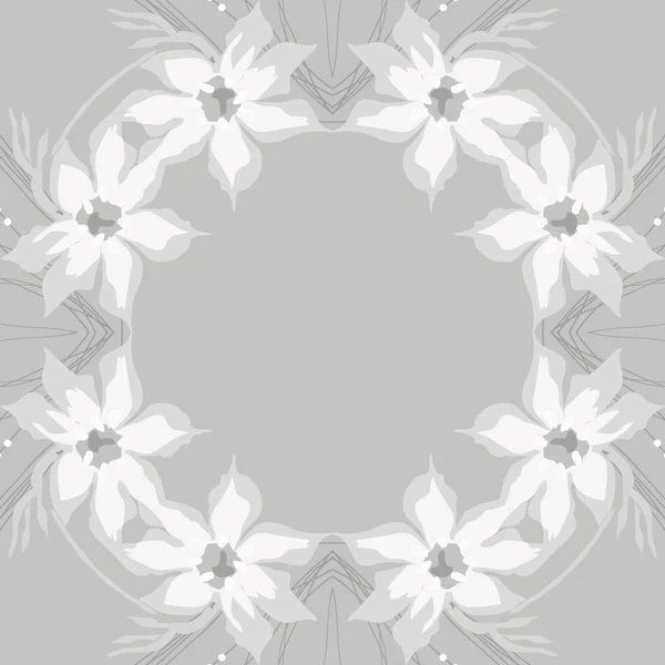 Motif Circulaire Sans Couture Avec Motif Floral Espace Copie — Image vectorielle
