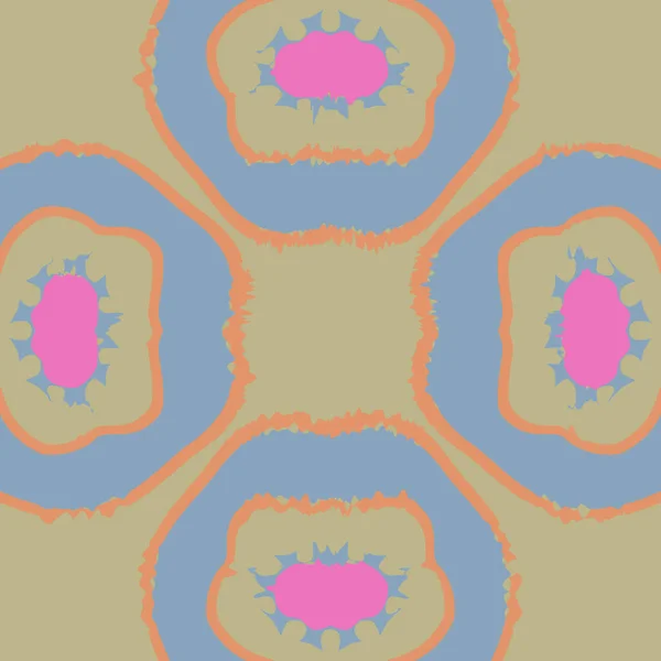 Motif Circulaire Sans Couture Motif Floral Taches Ellipse Rayures Espace — Image vectorielle