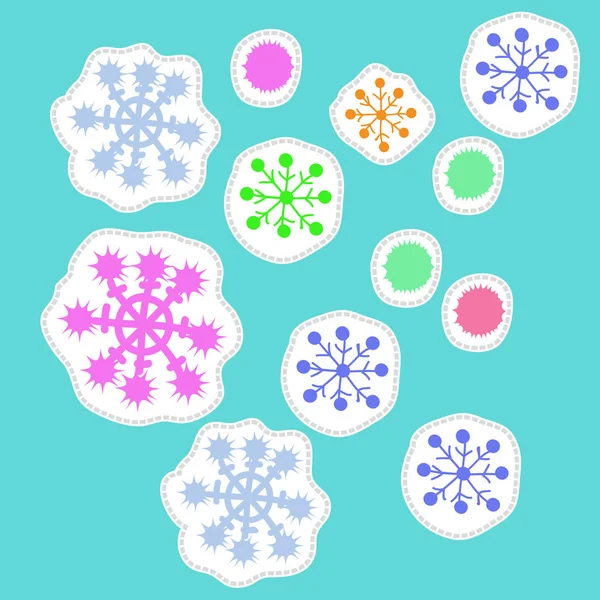 Seamless Pattern Abstract Simple Snowflakes — Stock Vector