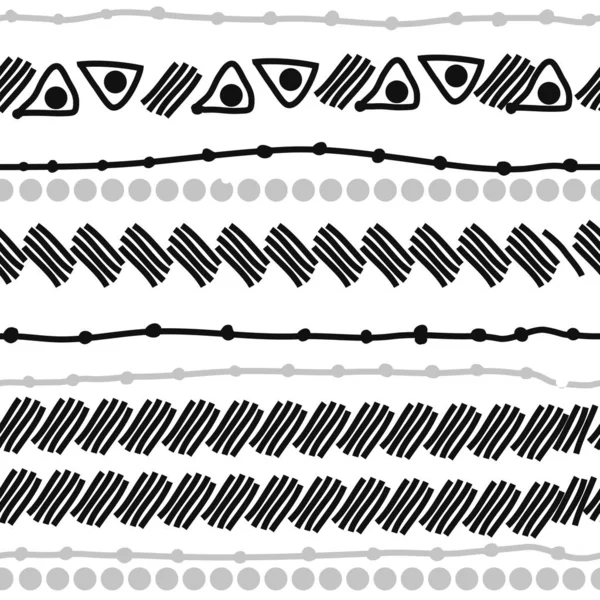 Patrón Inconsútil Abstracto Rayas Puntos Líneas Impresión Ilustración Vectorial — Vector de stock