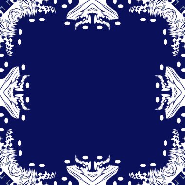 Çiçek motifi dairesel dikişsiz desen, noktalar, çizgiler, dalgalar, delik, elips, kopyalama alanı.  