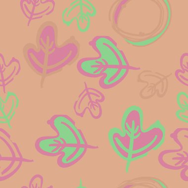 Renk arka planda dikişsiz yapraklar