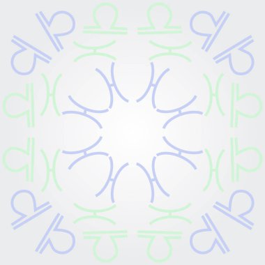 Burç motifinin dikişsiz deseni, vektör illüstrasyonu