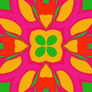 Renkli motifin dairesel dikişsiz deseni