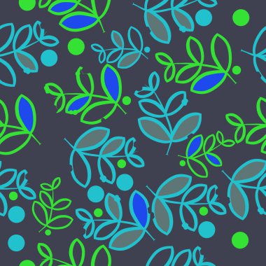 Soyut basit dalların ve yaprakların kusursuz deseni