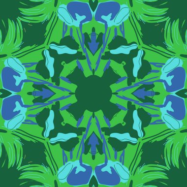 Çiçek motifli dairesel dikişsiz desen, fotokopi alanı