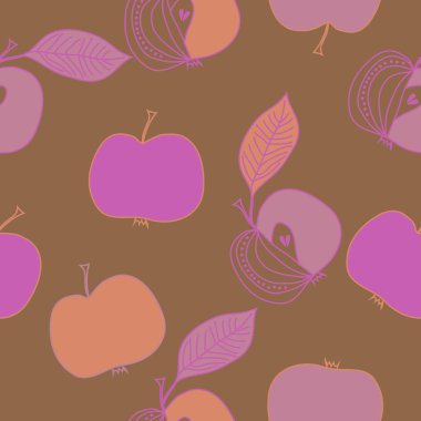 Yaprakları ile elma basit vektör illüstrasyon 