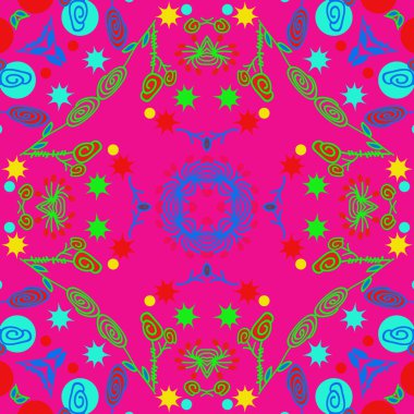 Çiçek motifli dairesel dikişsiz desen, fotokopi alanı