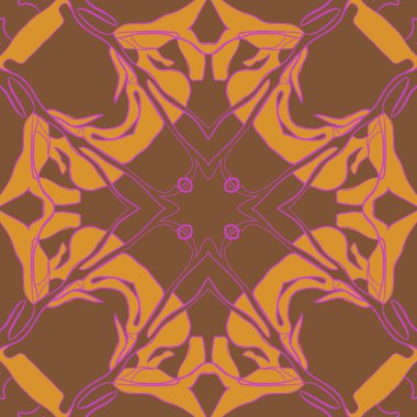 Çiçek motifli dairesel dikişsiz desen, fotokopi alanı