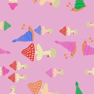 Soyut basit mantar Dikişsiz desen