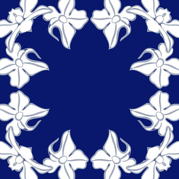 Motif Circulaire Sans Couture Avec Motif Floral Espace Copie — Image vectorielle