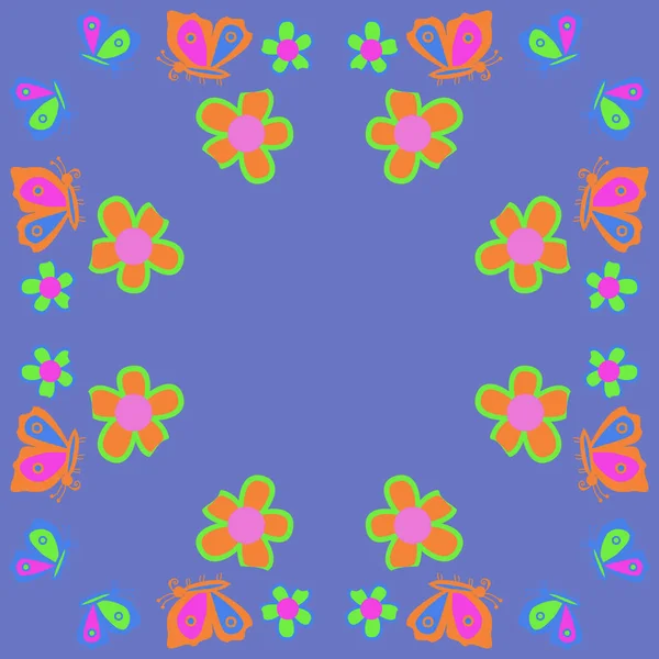 Fleurs Artistiques Motif Sans Couture Illustration Vectorielle — Image vectorielle