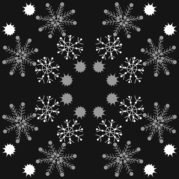 Бесшовный Рисунок Зимнего Мотива Снежинками — стоковый вектор