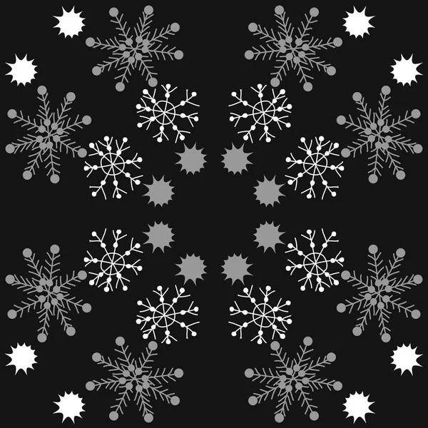 Modèle Sans Couture Motif Hiver Avec Des Flocons Neige — Image vectorielle