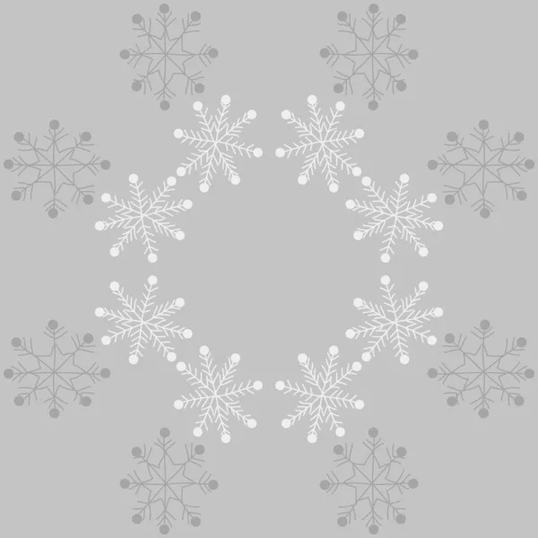 Patrón Circular Sin Costuras Motivos Colores Con Copos Nieve Simplemente — Archivo Imágenes Vectoriales