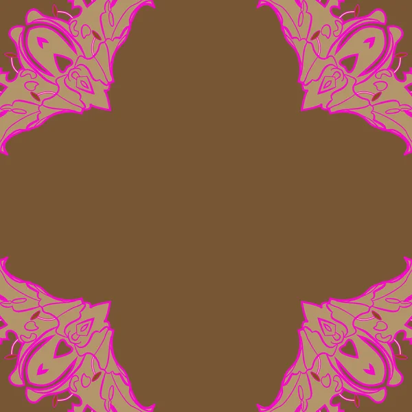 Circular Seamless Pattern Floral Motif Copy Space — Stock Vector