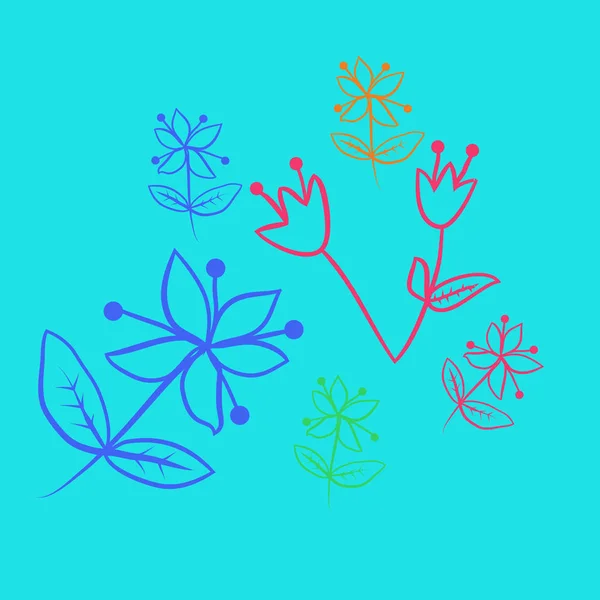 カラフルな花 ベクトルイラストと芸術的なシームレスなパターン — ストックベクタ