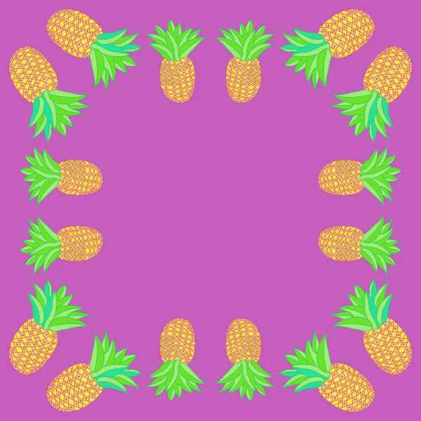 无缝抽象图案与菠萝 矢量背景 — 图库矢量图片