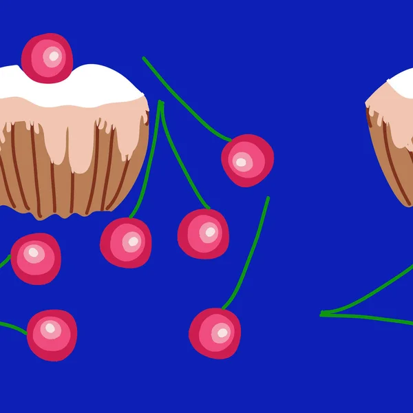 Бесшовный Абстрактный Рисунок Тортами Векторным Фоном — стоковый вектор