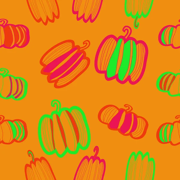 Fond Abstrait Sans Couture Avec Des Citrouilles Graphiques — Image vectorielle