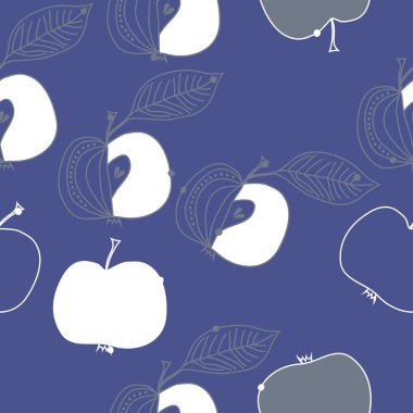 Yaprakları ile elma basit vektör illüstrasyon