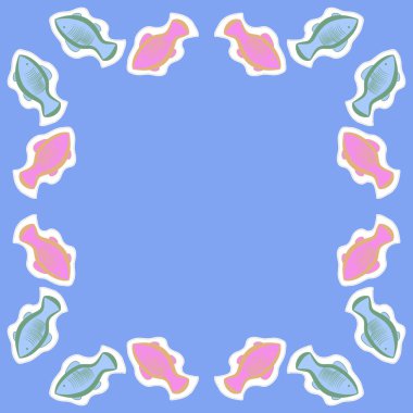 Renkli motif balık dikişsiz desen