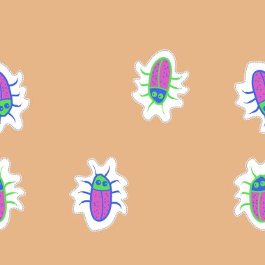 Böcekler ile dikişsiz soyut desen , vektör arka plan