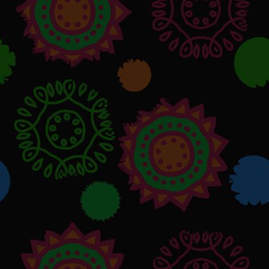 Dekoratif motif, karalamalar, çizgiler, yıldızlar, dalgalar Dikişsiz desen. Elle çizilmiş.