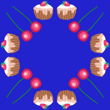 Soyut basit çilek Dikişsiz desen