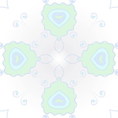 Çiçek motifli dairesel dikişsiz desen, fotokopi alanı