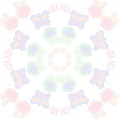 Çiçek ve kelebeklerin dairesel dikişsiz deseni 