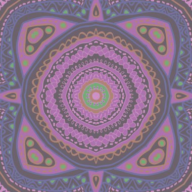 Oryantal motif, noktalar, delik, çizgiler, dalga dairesel dikişsiz desen. 