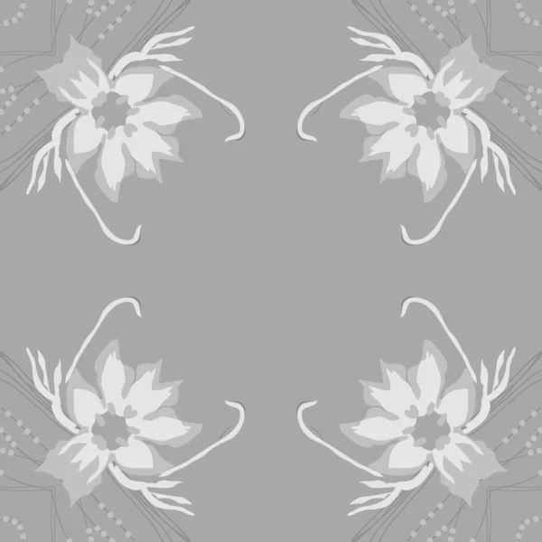 Modèle Circulaire Sans Couture Motif Floral Illustration Simplement Vectorielle — Image vectorielle