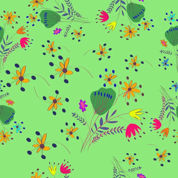 Sømløst Mønster Abstrakt Enkel Blomsterbakgrunn – stockvektor
