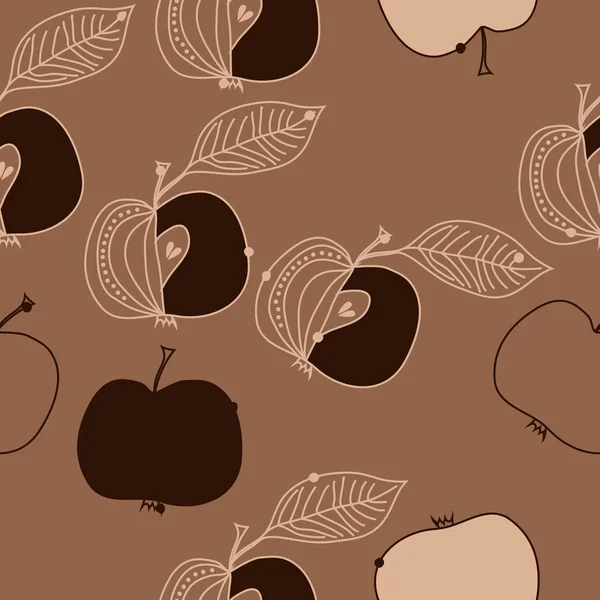 苹果与叶子的简单矢量图 — 图库矢量图片