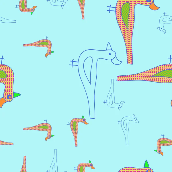 Soyut basit kuşlar süsleme Dikişsiz desen