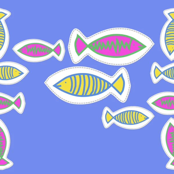 Padrão Peixe Sem Costura Motivo Colorido — Vetor de Stock